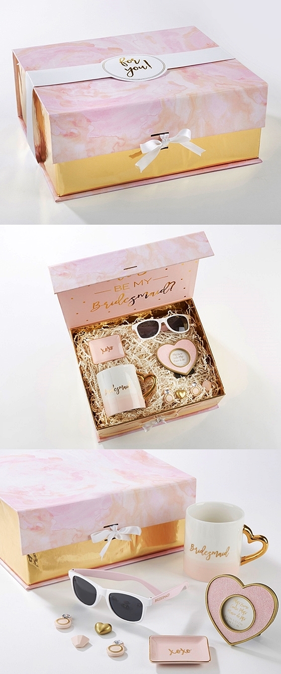 Kate Aspen Pink and Gold "Will You Be My Bridesmaid" Kit