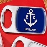 Kate Aspen Monogrammed Epoxy-Domed Chrome Bottle Openers