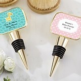 Kate Aspen Personalized Baby Shower Gold Bottle Stopper with Epoxy Dome