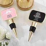 Kate Aspen Personalized Gold Bottle Stopper with Epoxy Dome - Wedding