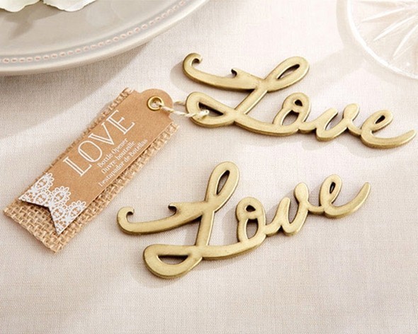 Kate Aspen Script 'Love' Design Antique-Gold Bottle Opener