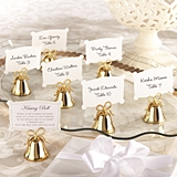 Kate Aspen Gold Kissing Bells Place Card/Photo Holder (Set of 24)