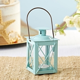 Kate Aspen Luminous Distressed Blue Mini-Lantern Tea Light Holder