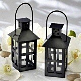 Kate Aspen Luminous Black Mini-Lantern Tea Light Holder