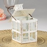 Kate Aspen Vintage-Look Medium-Sized White Distressed Metal Lantern