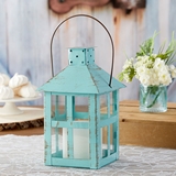 Kate Aspen Vintage-Look Distressed Blue Extra Large Metal Lantern