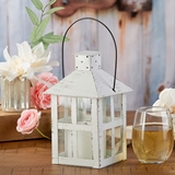 Kate Aspen Vintage-Look Distressed White Extra Large Metal Lantern