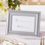 Kate Aspen Delicate Beaded Silver Place Card/Photo Holders (Set of 6)