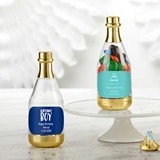 Personalized Gold Metallic Champagne Bottle Favors - Birthday