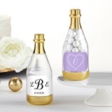 Personalized Gold Metallic Champagne Bottle Favors - Monogram (12)