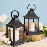 Kate Aspen LED Vintage 'Shanghai' Decorative Black Lanterns (Set of 2)