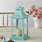 Kate Aspen 'Hampton' Decorative Blue Lantern with Built-In LED Candle