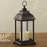 Kate Aspen LED Vintage-Look 'Manchester' Decorative Copper Lantern