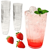 Kate Aspen 21oz Ribbed Clear-Colored Shatterpoof Acrylic Cups (Set of 8)