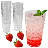 Kate Aspen 20oz Hobnail-Bubble Clear-Colored Shatterpoof Acrylic Cups (Set of 8)