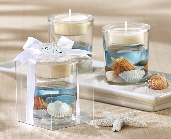 Kate Aspen "Seashell" Gel Candle Holder with Tealight Included