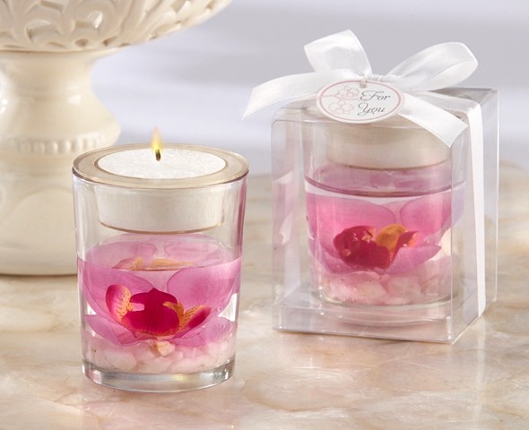 Kate Aspen Elegant Orchid Gel Candle Tealight Holder