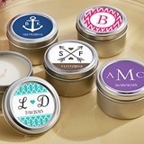 Kate Aspen Personalized Miniature Candle Tins (Monogram Designs)