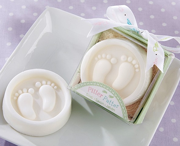 Adorable "Pitter Patter" Baby Footprints Motif Soap