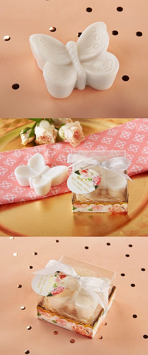 kate aspen butterfly soap in designer flower themed gift box