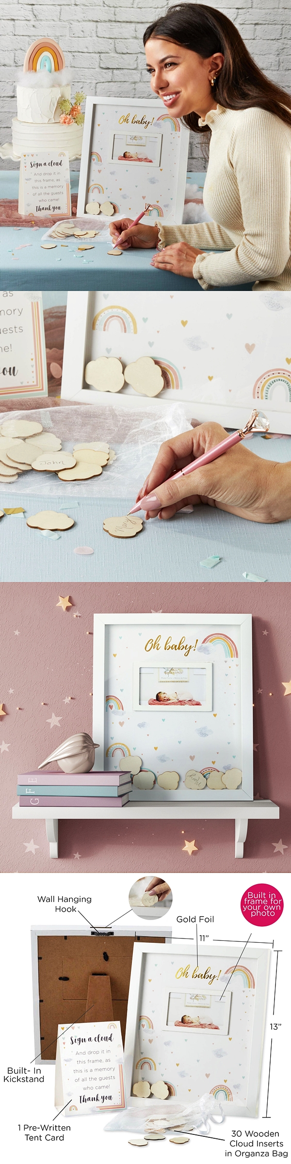 Kate Aspen 'Boho Rainbow' Design Baby Shower Guest Book Alternative