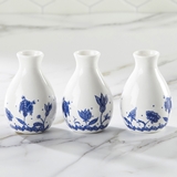 Kate Aspen Blue Willow Motif Ceramic Bud Vases (Set of 3)
