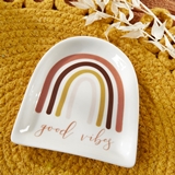 Kate Aspen Boho Rainbow Design 'Good Vibes' Ceramic Trinket Dish