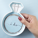 Kate Aspen Diamond Ring-Shaped "I Do" Ceramic Trinket Dish