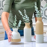 Kate Aspen Modern Farmhouse Hand-Dipped Sand-Texture Vases (Set of 3)