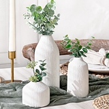 Kate Aspen White Boho-Style Textured Ceramic Bud Vases (Set of 3)