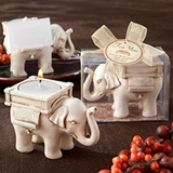 "Lucky Elephant" Antique Ivory-Finish Tea Light Holder