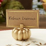 Kate Aspen Golden Pumpkin Place Card Holders (Set of 6)