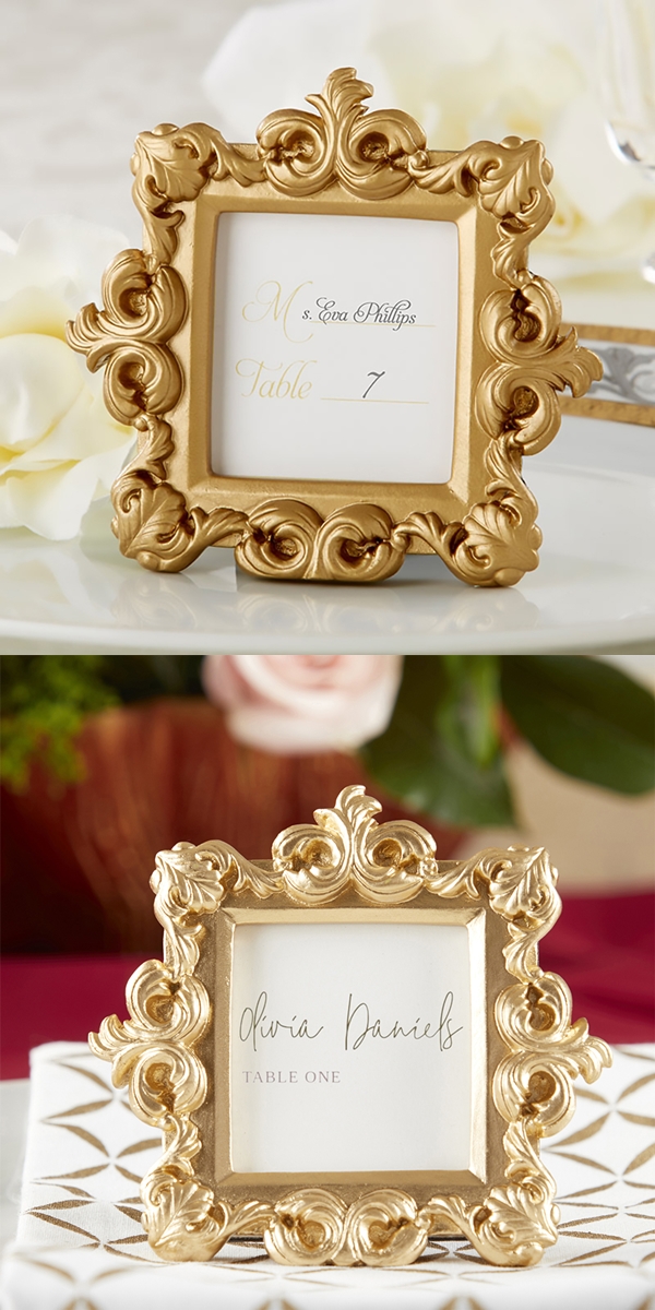 Kate Aspen Gold Baroque Place Card/Photo Holders/Frames (Set of 6)