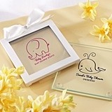 Charming Personalized Baby Shower Glass Coasters (Set of 12)