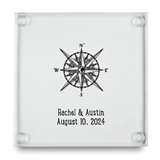Kate Aspen Compass Design Personalized Glass Coasters (Set of 12)