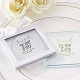 Personalized "The Hunt is Over" Glass Coasters (Set of 12)