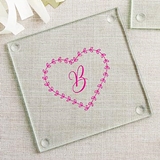 Kate Aspen Beautiful Monogrammed Glass Coasters (Set of 12)