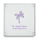 Kate Aspen Palm Tree Design Personalized Glass Coasters (Set of 12)