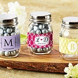 Personalized Mini Glass Mason Jars (Monogram Designs) (Set of 12)