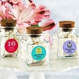Personalized Square Glass Favor Jars (Birthday Designs) (Set of 12)