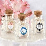 Classic Personalized Cork-Stopped Mini Glass Jars (Set of 12)