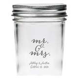 Kate Aspen Personalized Mr & Mrs Modern Design Mason Jars (Set of 12)