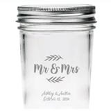 Kate Aspen Personalized Mr&Mrs Branches Design Mason Jars (Set of 12)