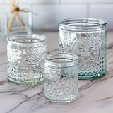 Kate Aspen Nesting Vintage-Look Clear Glass Tealight Holder (Set of 3)