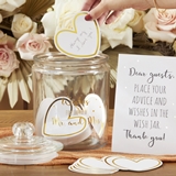 Kate Aspen Wedding Wish Glass Jar with Heart-Shaped Well-Wishes Cards