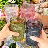 Kate Aspen 13oz Vintage-Inspired Textured Glasses (4 Colors)(Set of 6)