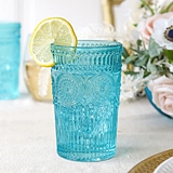 Kate Aspen 13oz Vintage-Inspired Textured Aqua Glasses (Set of 6)