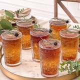 Kate Aspen 13oz Vintage-Inspired Textured Clear Glass (Set of 6)
