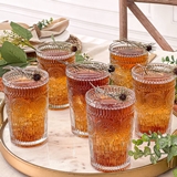 Kate Aspen 13oz Vintage-Inspired Textured Clear Glasses (Set of 6)