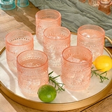 Kate Aspen 10oz Textured Beaded Rose Gold-Colored Glasses (Set of 6)